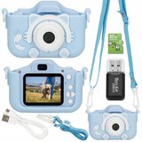 springos DIGITALNI FOTOAPARAT ZA OTROKE Fotografski 40Mpx 3 igrice MODRA MAČKA+KARTICA 32, (21635606) | Shoptok.si
