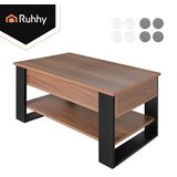 Ruhhy stolić za kavu s podiznom pločom i pretincem za pohranu, hrast i crna, 92 x 51 cm | shoptok.hr