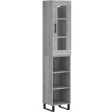 Maison Chic Visoka omara - Komoda - Predalnik siva sonoma 34,5x34x180 cm inženirski les, (21718726) | Shoptok.si