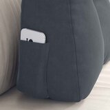  Jastuk za leđa Tamno siva 60 x 24 x 50 cm Baršun | shoptok.hr