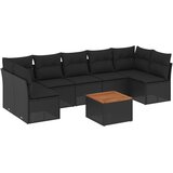  8-dijelni set vrtnih sofa od poliratana s jastucima crni | shoptok.hr