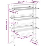  Stalak za sušenje rublja s kotačima 89x64x129 cm aluminijski | Eponuda.ba