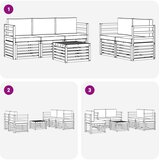  Set vanjskih sofa 6 kom. Prirodna i bež Čvrsto drvo akacije | Eponuda.com