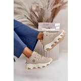 Boto Warm Women's Sports Shoes Lace-up On Platform Beige Bialoa | Eponuda.ba