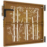  Vrtna vrata 85x100 cm od čelika COR-TEN s uzorkom bambusa | shoptok.hr