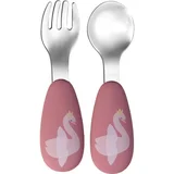 Tryco Cutlery Swan pribor za otroke Dusty Rose 2 kos