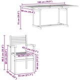  Vrtni set za objed 9 pcs Smeđa Čvrsto teak drvo - Pravokutno 8 sjedala | shoptok.hr