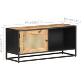 TV ormarić 90x30x40 cm od grubog drva manga i prirodne trske | shoptok.hr