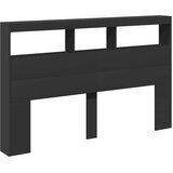 Ormarić za uzglavlje s LED svjetlima crni 160 x 17 x 102 cm | shoptok.hr