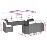vidaXL 8-dijelni set vrtnih sofa od poliratana s jastucima sivi | shoptok.hr