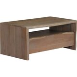  Klubska mizica trden akacijev les živi robovi 90x50x40 cm siva | Shoptok.si