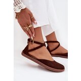 Zazoo Ladies Suede Ballerinas Barefoot with Straps 191 Chocolate | shoptok.hr