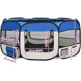 vidaXL Zložljiva pasja ograjica s torbo modra 145x145x61 cm, (20799177) | Shoptok.si