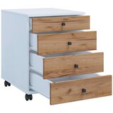 MID.YOU Predalnik Na Kolescih Lona Mini, Bela, Barva Hrasta | Shoptok.si