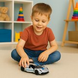 Metalni sportski automobil za utrke, otvaranje vrata, srebrni 1:32 | shoptok.hr