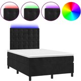  Box spring s madracem LED crni 120 x 200 cm baršun | shoptok.hr