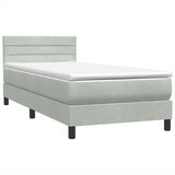 vidaXL Box Spring postelja z vzmetnico Svetlo siva 90x210 cm Velvet | Shoptok.si