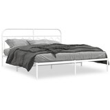  Metalni okvir za krevet s uzglavljem bijeli 193x203 cm | shoptok.hr