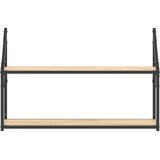  Zidne police 2 razine boja hrasta 80x21x51 cm konstruirano drvo | Eponuda.com