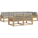  Set vanjskih sofa 6 pcs Bijela i svjetlosiva Poliester | Eponuda.ba