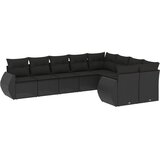  9-dijelni set vrtnih sofa s jastucima crni od poliratana | shoptok.hr