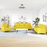  3-dijelni set sofa svjetložuti od tkanine | Eponuda.ba