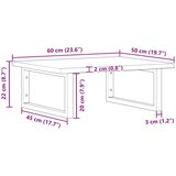  Zidna polica za Lavabo - Umivaonik od čelika i masivne hrastovine - Smeđa i bijela 60 x 50 x 2 cm 1 Pravokutno | shoptok.hr