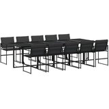  11dijelni vrtni blagovaonski set s jastucima crni od tekstilena | Eponuda.com