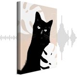  Slika - Cat in Monsteras (1 Part) Vertical 60x90 Akustična | shoptok.hr