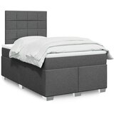 Krevet s oprugama i madracem tamnosivi 120 x 200 cm od tkanine | shoptok.hr