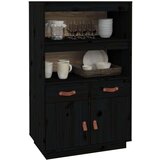  Visoka komoda crni 67 x 40 x 108 5 cm od masivne borovine | shoptok.hr