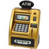 Atm Piggy Bank For Children Learning To Save Gold Black | Shoptok.si