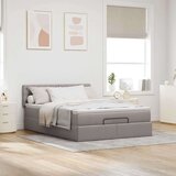  Otomanska postelja z vzmetnico & LEDs taupe 140x190 cm blago, (22053712) | Shoptok.si