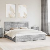  Krevetna konstrukcija s ladicama Betonski sivi 180 x 200 cm | shoptok.hr