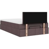 vidaXL Otomanski posteljni okvir z vzmetnico rjav 120x190 cm blago, (21608494) | Shoptok.si