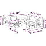  9-dijelni set vrtnih sofa s jastucima od masivne borovine | shoptok.hr