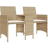  Vrtni dvosjed sa stolićem i tabureima bež od poliratana | shoptok.hr