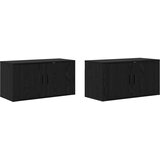 Zidni TV ormar set Zidne 2 pcs Crni hrast 80 x 34,5 x 40 cm | Eponuda.com