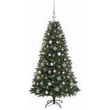  Umjetno božićno drvce s kuglicama 150 cm 150 LED lampica - 150 cm s LED-ima i srebrnim lopticama | shoptok.hr