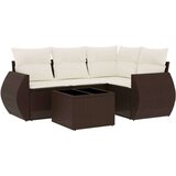 vidaXL 5-dijelni set vrtnih sofa s jastucima poliratan smeđi | shoptok.hr