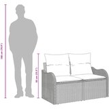  Vrtni kauč s jastukom Svjetlosiva 121 x 62 x 69cm poliratan | shoptok.hr