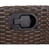  Vrtna garnitura - 9-dijelni vrtni blagovaonski set s jastucima poliratan smeđi - Dužina stola 200 cm Oštra noga 8 | shoptok.hr