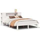 vidaXL Krevet s regalom z knjige bez madraca bijeli 120x200cm borovina | shoptok.hr