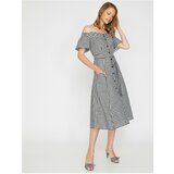 Koton Women's Checkered Dress With Belt Detail Cene