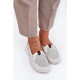 VINCEZA Perforated Ballet Flats Made Of Natural Leather | Shoptok.si