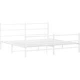  Metalni okvir kreveta uzglavlje i podnožje bijeli 193 x 203 cm | Eponuda.ba