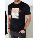 DStreet Koszulka męska z nadrukiem czarna | Shoptok.si