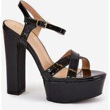 Boto Ladies sandals on high heel and platform lacquered black Jovenes | shoptok.hr