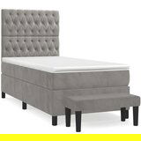 Box spring krevet s madracem svjetlosivi 100x200 cm baršunasti | shoptok.hr