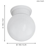 Eglo durelo plafonjera/1, e27, bela | Eponuda.com
